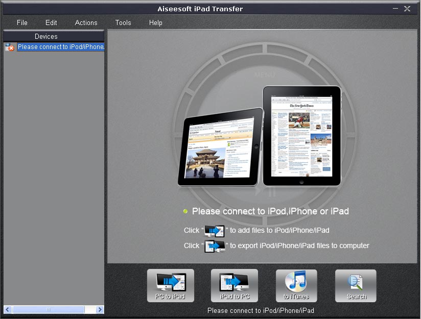Screenshot of Aiseesoft iPad Transfer