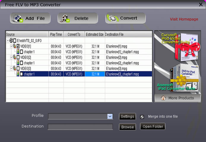 Free FLV to MP3 Converter 4.2.20