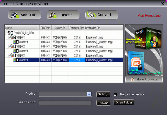 Free FLV to PSP Converter 4.2.20