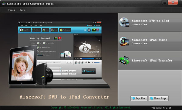 Screenshot of Aiseesoft iPad Converter Suite 5.0.40