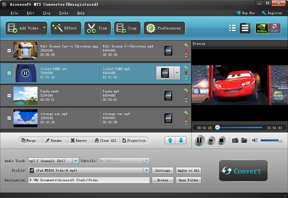 Screenshot of Aiseesoft MTS Converter