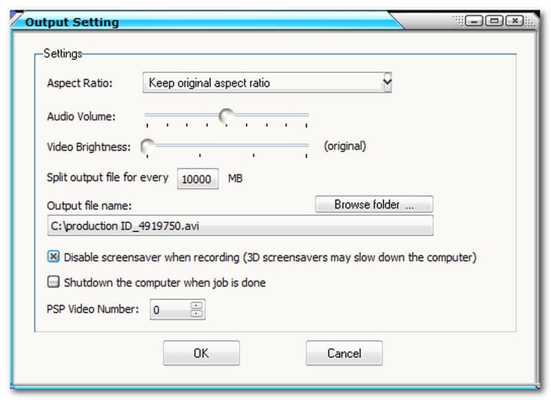 Avex Video Converter Adjust Output Settings