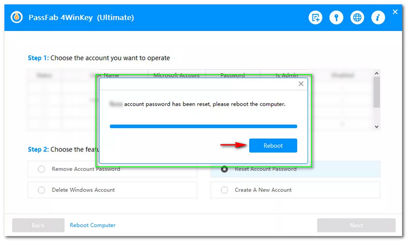 How to Change Windows Password PassFab 4Winkey Reboot Computer