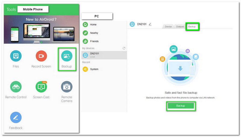 Airdroid Backup your Files