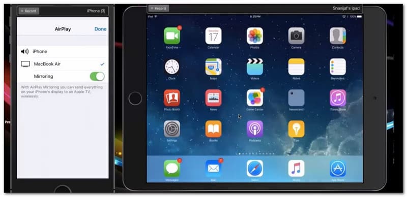 Mirror iPhone to iPad Airplay