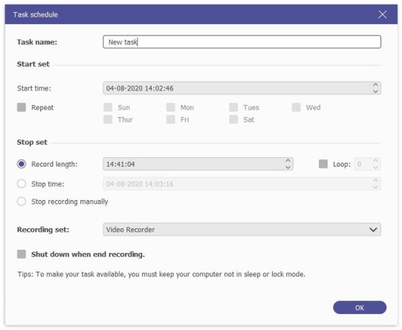 Edit Task Schedule