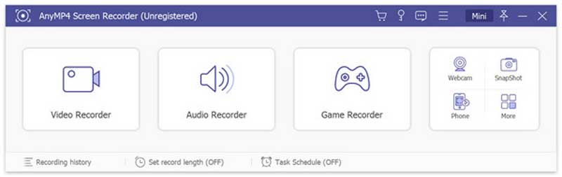 Interface AnyMP4-schermrecorder