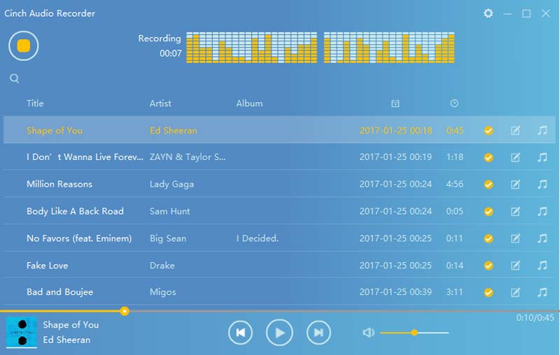 Cinch-audiorecorder