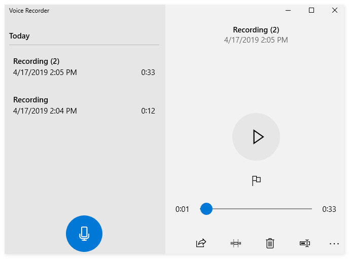 Windows Voice Recorder