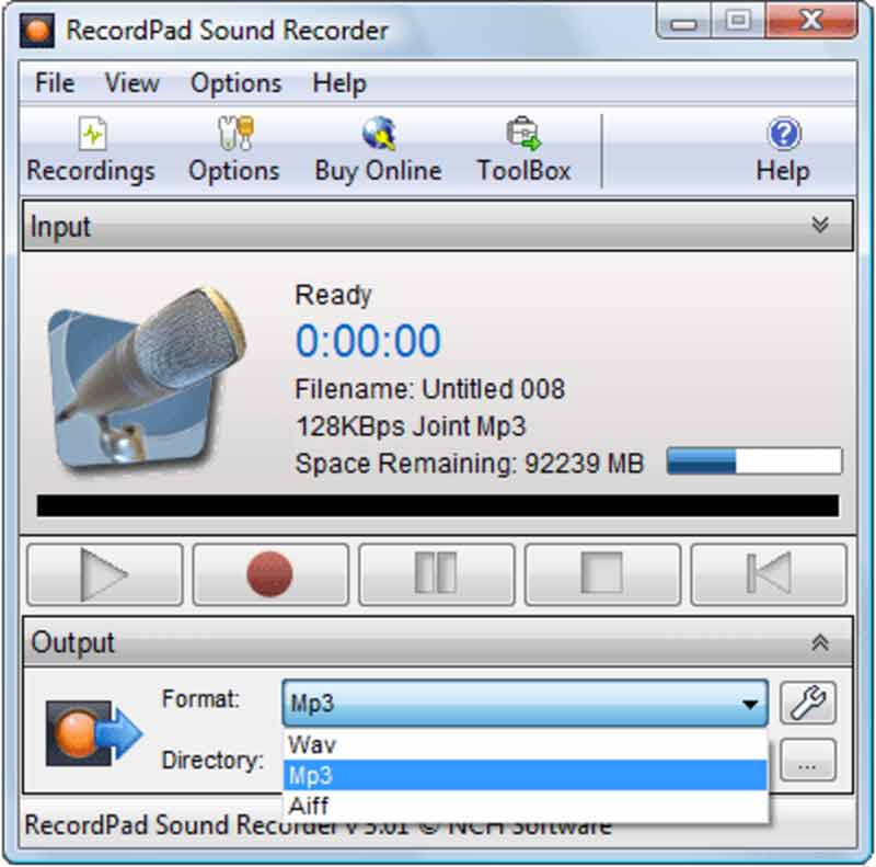 Recordpad Interface