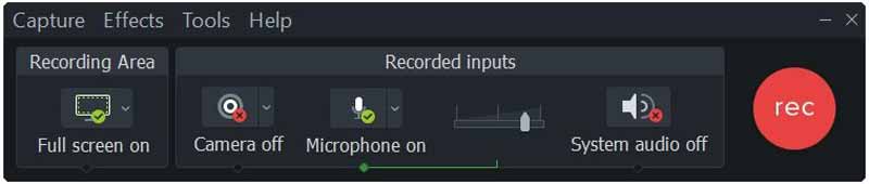 Camtasia Floating Recording Toolbar