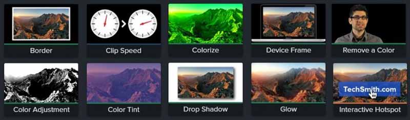 Efekty wideo Camtasia
