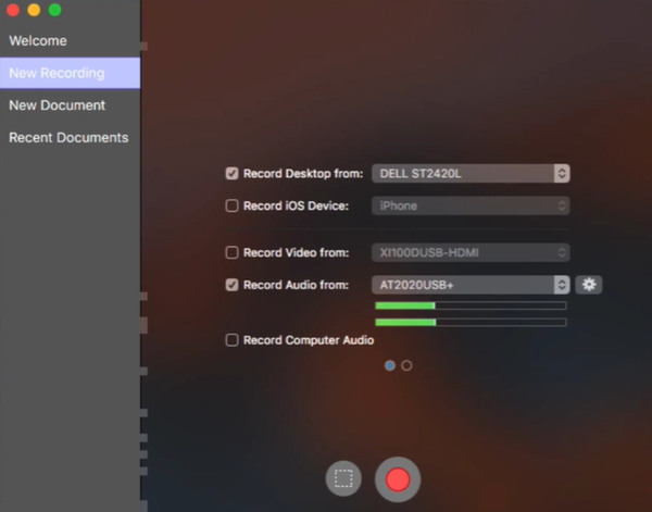 Recording Interface of Screenflow