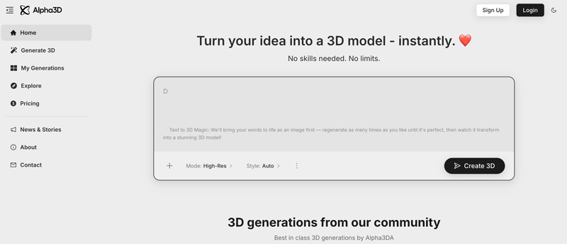 Alpha3d Io 3d Image Generation