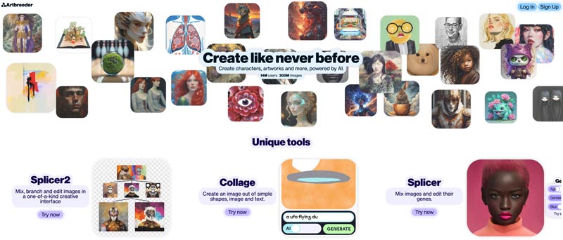 Artbreeder AI generátor furry umění