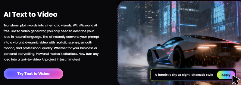 Picwand Tekst naar Video AI Gratis Online