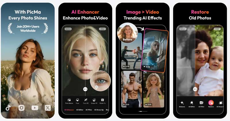 Picma AI-app voor het genereren van spieren