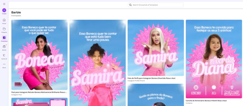 Canva Barbie Templates