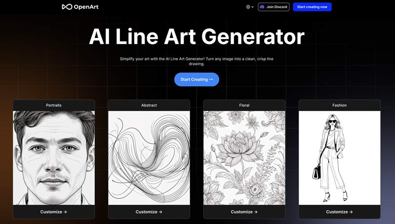 OpenArt AI Line Art Generator