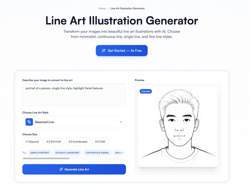 Vondy AI Line Art Illustration Generator