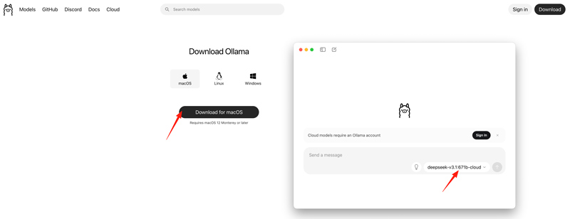 在 Mac 上下載 Ollama