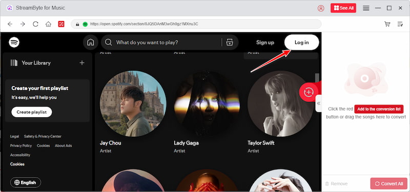 התחברות ספוטיפיי