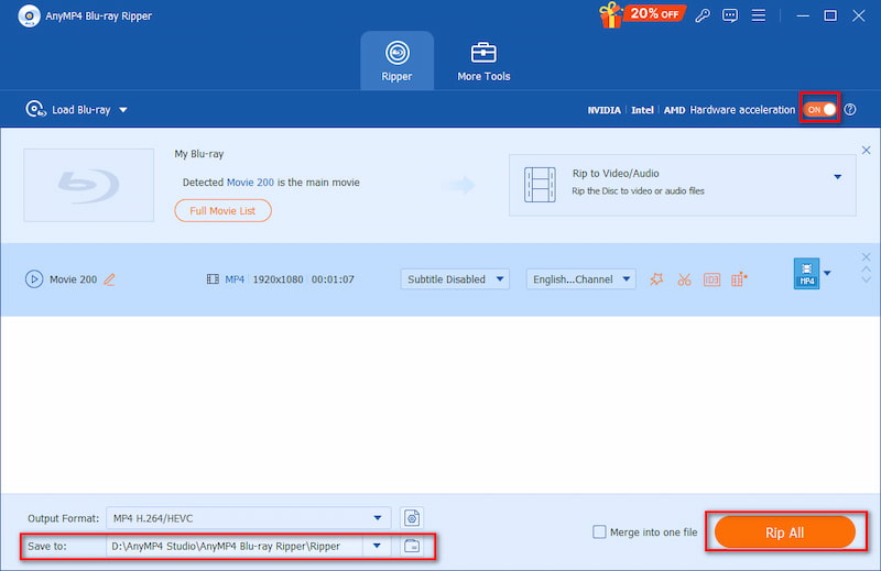Anymp4 Blu Ray Ripper Start Ripping