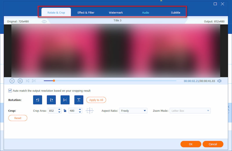 Anymp4 Dvd Ripper Editing Options