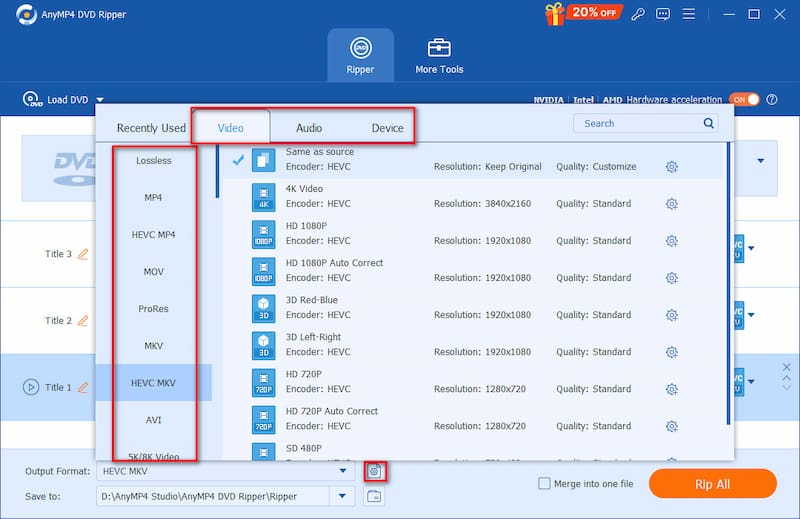 Anymp4 Dvd Ripper Output Formats