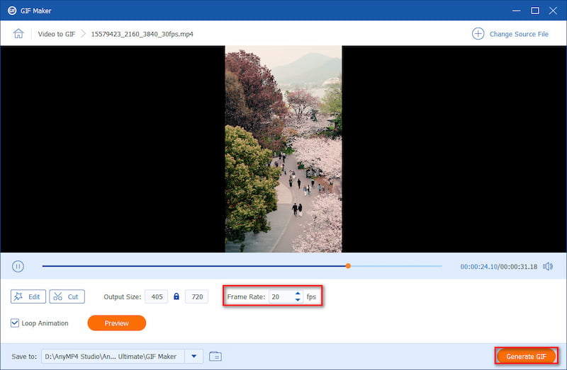 AnyMP4 Video Converter Ultimate Εξαγωγή GIF
