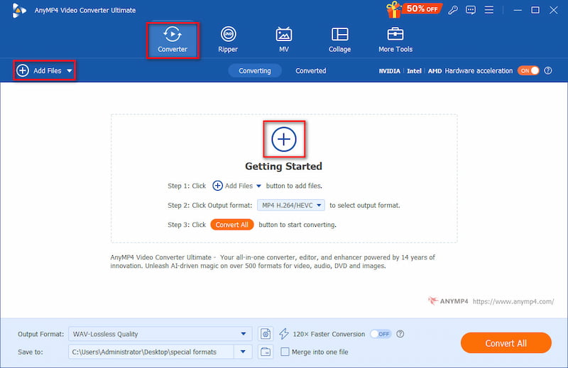 Anymp4 Video Converter Ultimate Legg til video