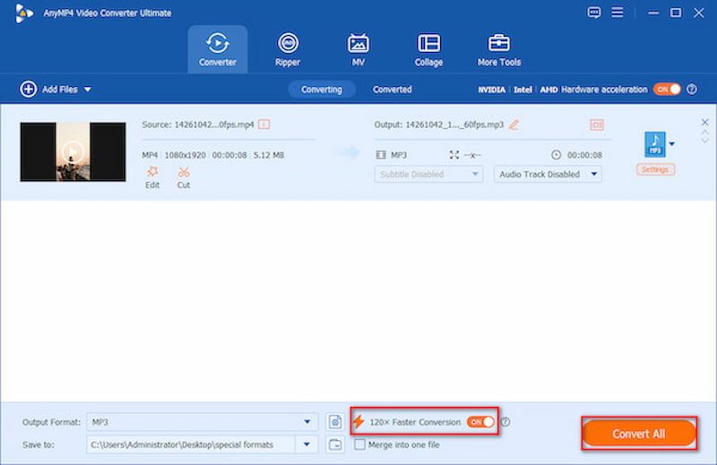 AnyMP4 Video Converter Ultimate – konverter video til MP3