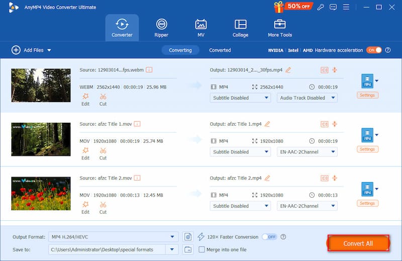 Anymp4 Video Converter Ultimate Převést video do Mp4