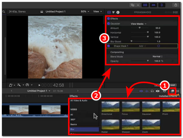 Slør video i Final Cut Pro