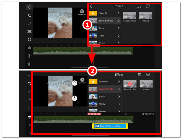 Slør video i Kinemaster