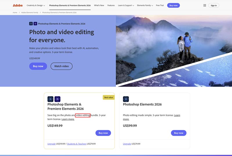 Balíček Photoshop Premiere Elements