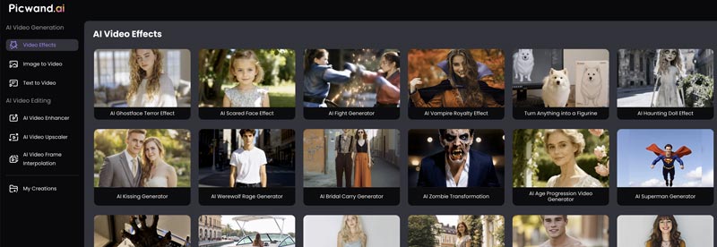 Video efekty Picwand s umělou inteligencí