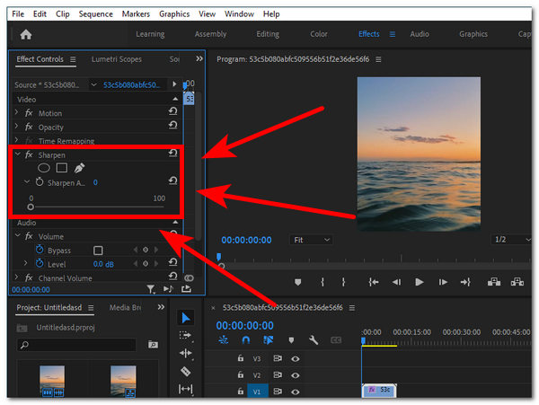 Настройте резкость, затем экспортируйте