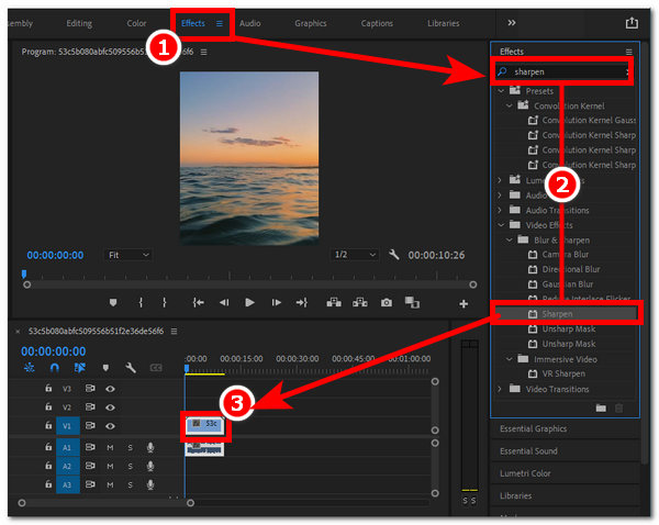 Применить эффекты резкости