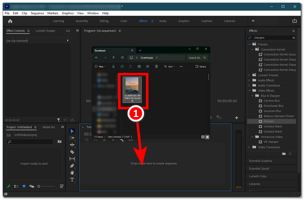 Перетащите видеофайл