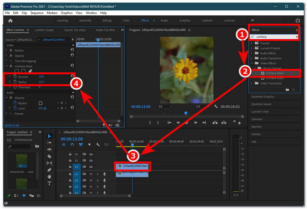 Apply Unsharp Mask Then Export