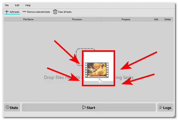 Přetažení videosouboru