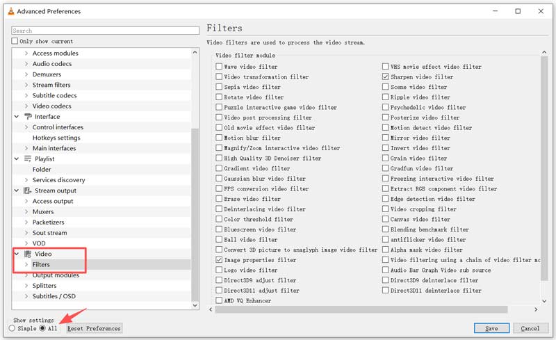 Efek Video VLC Mempertajam