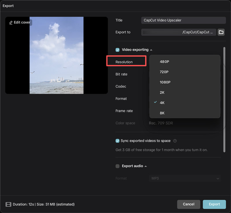 Capcut Video Upscaler Export