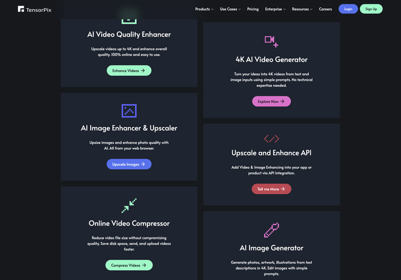 Tensorpix 的主要功能和人工智能工具