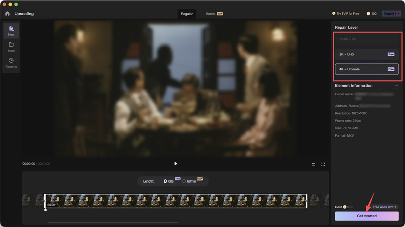 Upscale A Video in Wink Studio