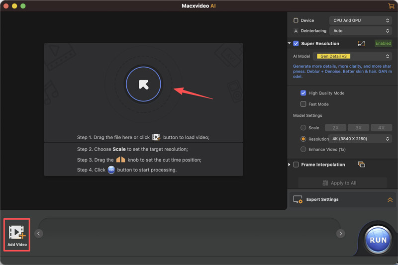 הוסף וידאו של Macxvideo Ai