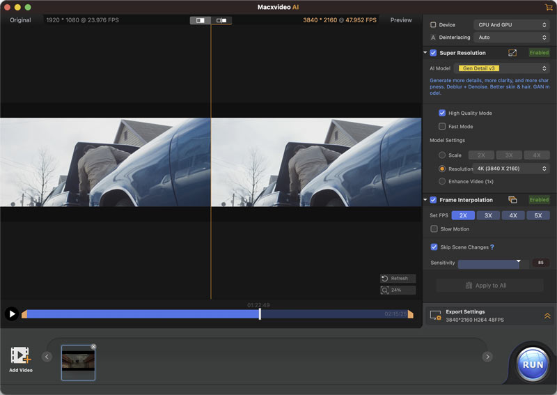 השתמש ב-Winxvideo AI כדי לשדרג ב-Mac