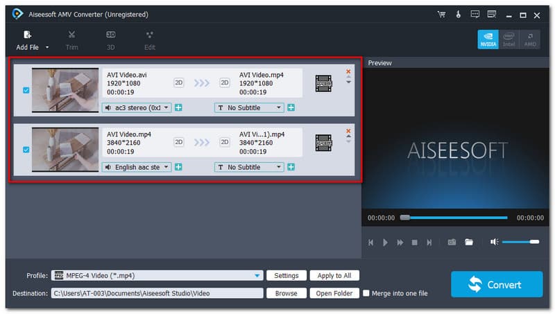 Aiseesoft AMV Converter Batch Conversion