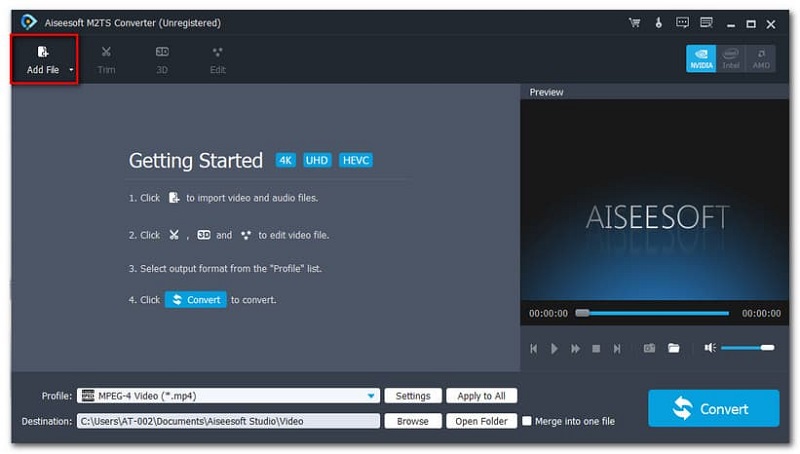 Aiseesoft M2TS Converter-interface